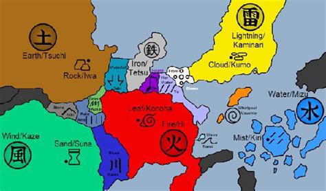 Detailed list of all the villages in Naruto .